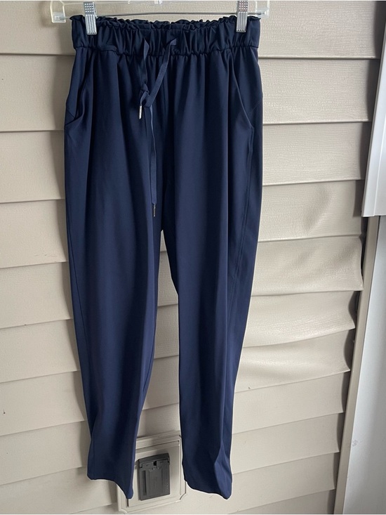 lululemon athletica Pants - Lululemon Jogger Pants Drawstring Studio Athletic Stretch Navy Blue Women’s 4